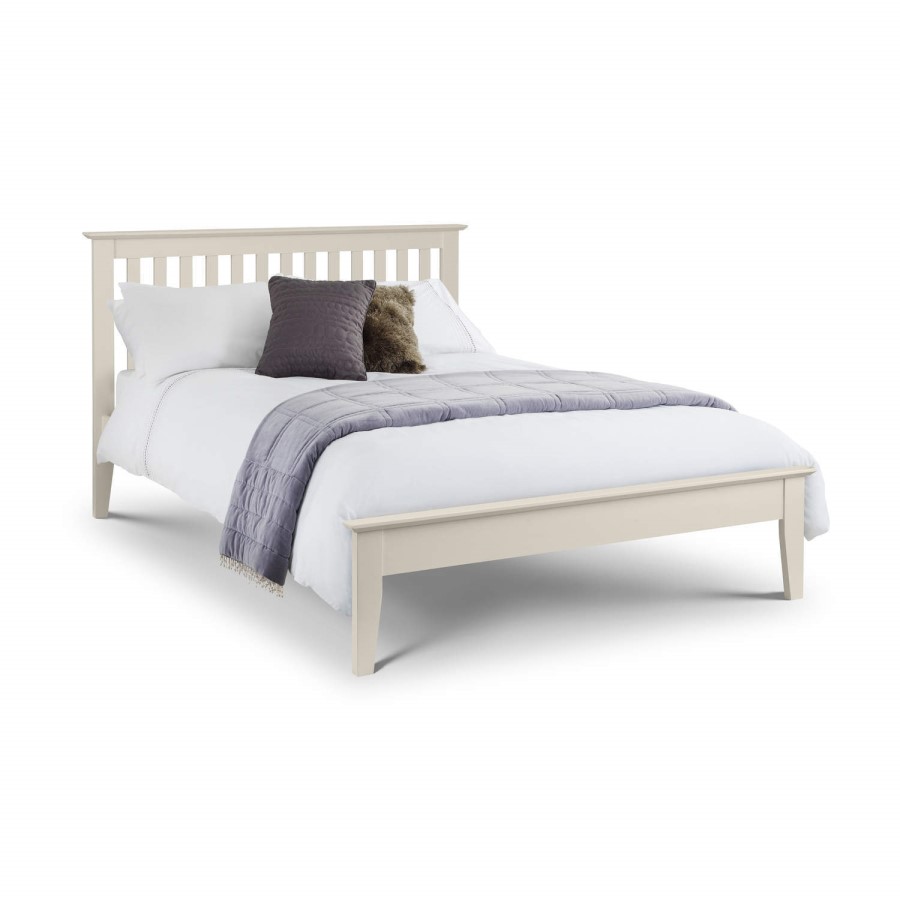 White Wooden Double Bed Frame - Salerno - Julian Bowen