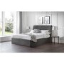Grey Velvet Super King Ottoman Bed - Sanderson - Julian Bowen