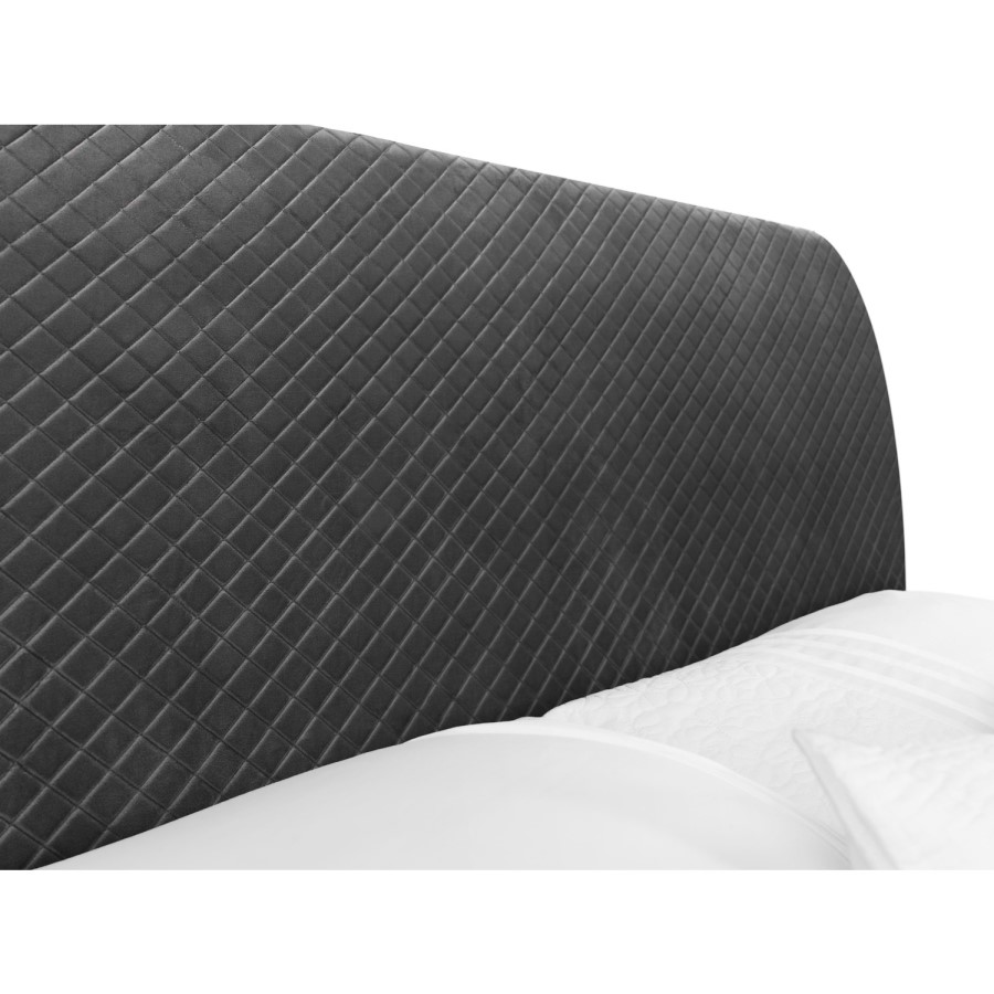 Grey Velvet Super King Ottoman Bed - Sanderson - Julian Bowen