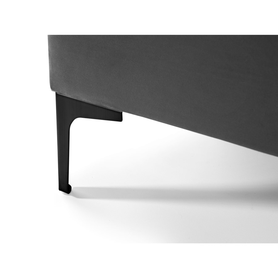 Grey Velvet Super King Ottoman Bed - Sanderson - Julian Bowen