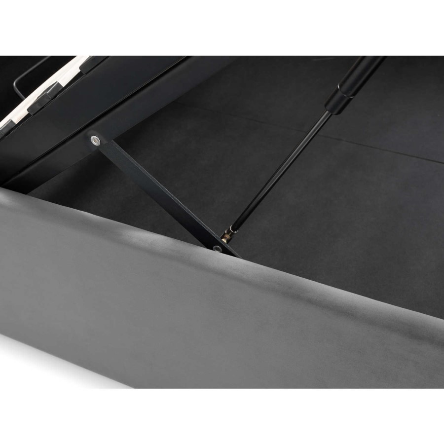 Grey Velvet Super King Ottoman Bed - Sanderson - Julian Bowen