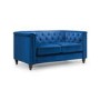 Blue Velvet 2 Seater Sofa - Julian Bowen