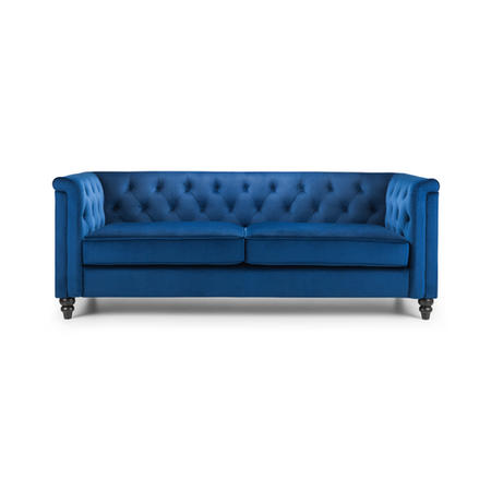 Blue Velvet 3 Seater Sofa - Julian Bowen