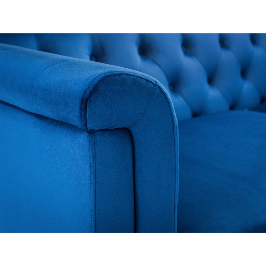 Blue Velvet 3 Seater Sofa - Julian Bowen