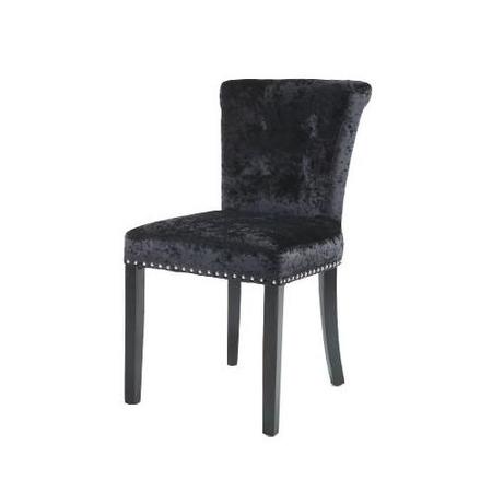 Sandringham Pair of Crushed Velvet Black Chairs