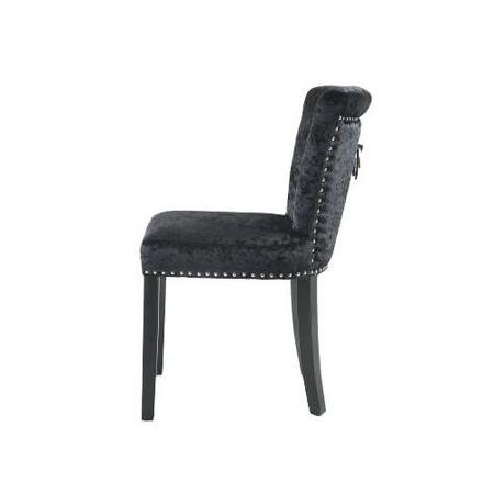 Sandringham Pair of Crushed Velvet Black Chairs