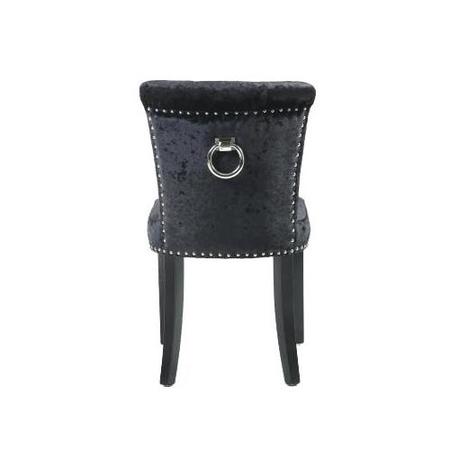 Sandringham Pair of Crushed Velvet Black Chairs