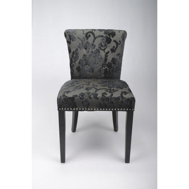 Rosemont Baroque Pair of Charcoal Fabric Chairs