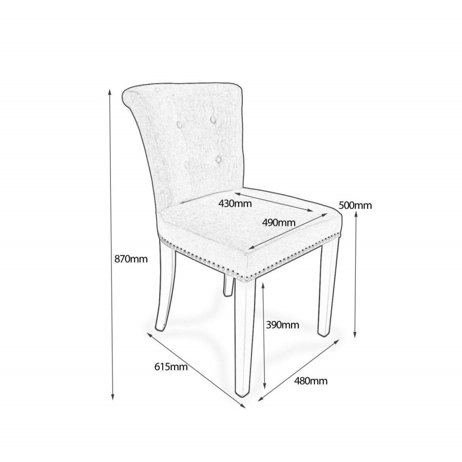 Rosemont Linen Effect Natural Pair of Chairs