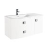 White Wall Hung Bathroom Vanity Unit &amp; Basin Left Handed- W1012 x H428mm
