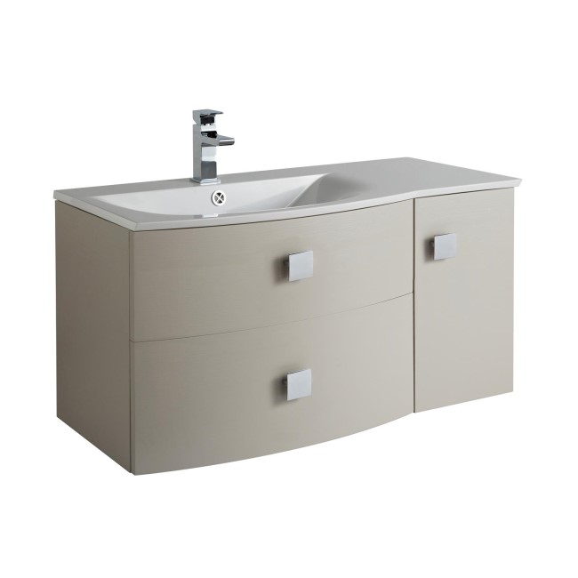 Cashmere Wall Hung Bathroom Vanity Unit & Basin Left Handed - W1012 x H428mm