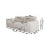 Beige Chenille 3 Seater Cloud Sofa - Santo