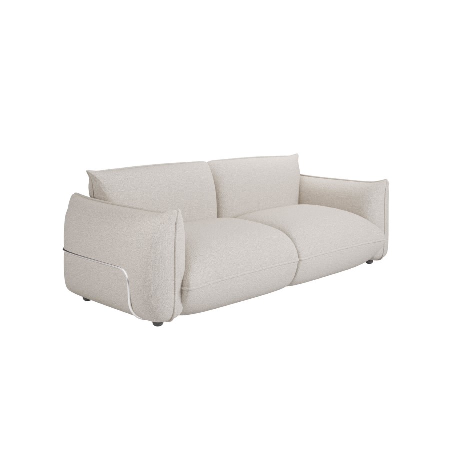 Beige Chenille 3 Seater Cloud Sofa - Santo