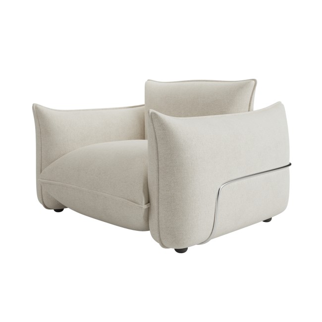 Beige Chenille Cloud Armchair - Santo