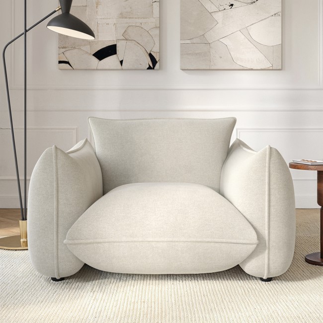 Beige Chenille Cloud Armchair - Santo