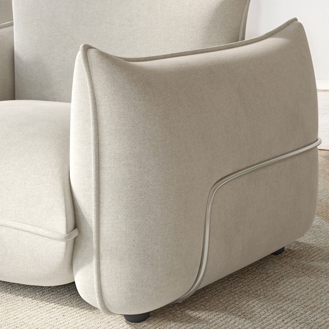 Beige Chenille Cloud Armchair - Santo