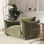 GRADE A1 - Sage Green Velvet Armchair - Santo