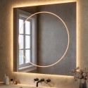 SATURN1000 Square Front and Backlit Heated Bathroom Mirror with Lights 1000mm - Saturn