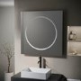 Square Backlit Heated Bathroom Mirror with Lights 800mm - Saturn