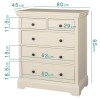Savannah 2+3 Chest of Drawers in Ivory/Cream