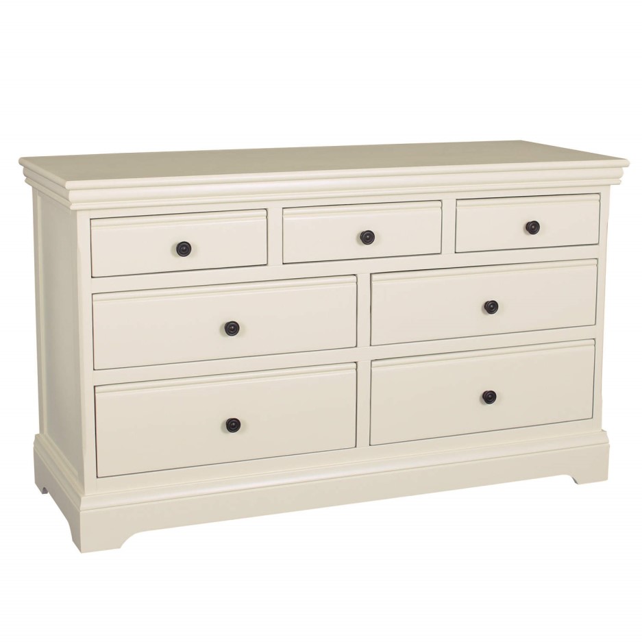 Savannah 3+4 Wide Chest of Drawers in Ivory/Cream Furniture123