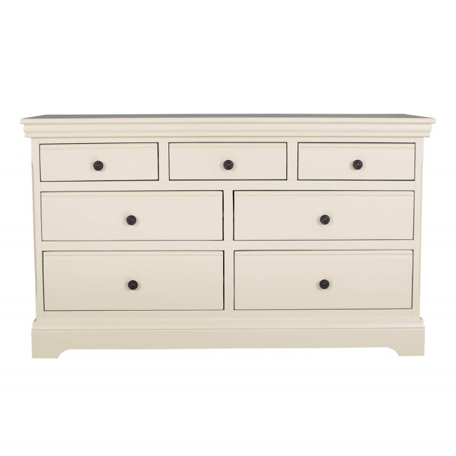 Savannah 3+4 Wide Chest of Drawers in Ivory/Cream