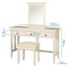 Savannah Dressing Table with 3 Drawers in Ivory/Cream - Dressing Table Only