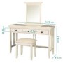 Savannah Dressing Table with 3 Drawers in Ivory/Cream - Dressing Table Only