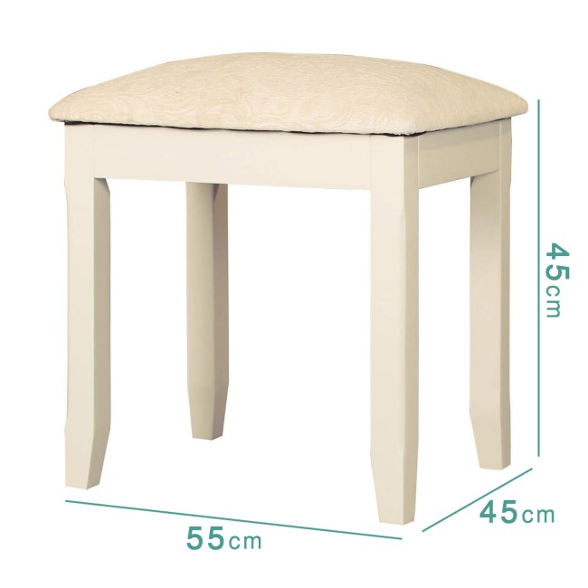 Savannah Dressing Table Stool in Ivory/Cream