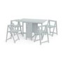 GRADE A1 - Butterfly Folding Dining Set in Grey with 4 Chairs - Savoy