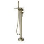 Brushed Brass Freestanding Bath Shower Mixer with Shelf - Savannah