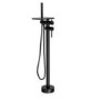 Matt Black Freestanding Bath Shower Mixer with Shelf - Savannah