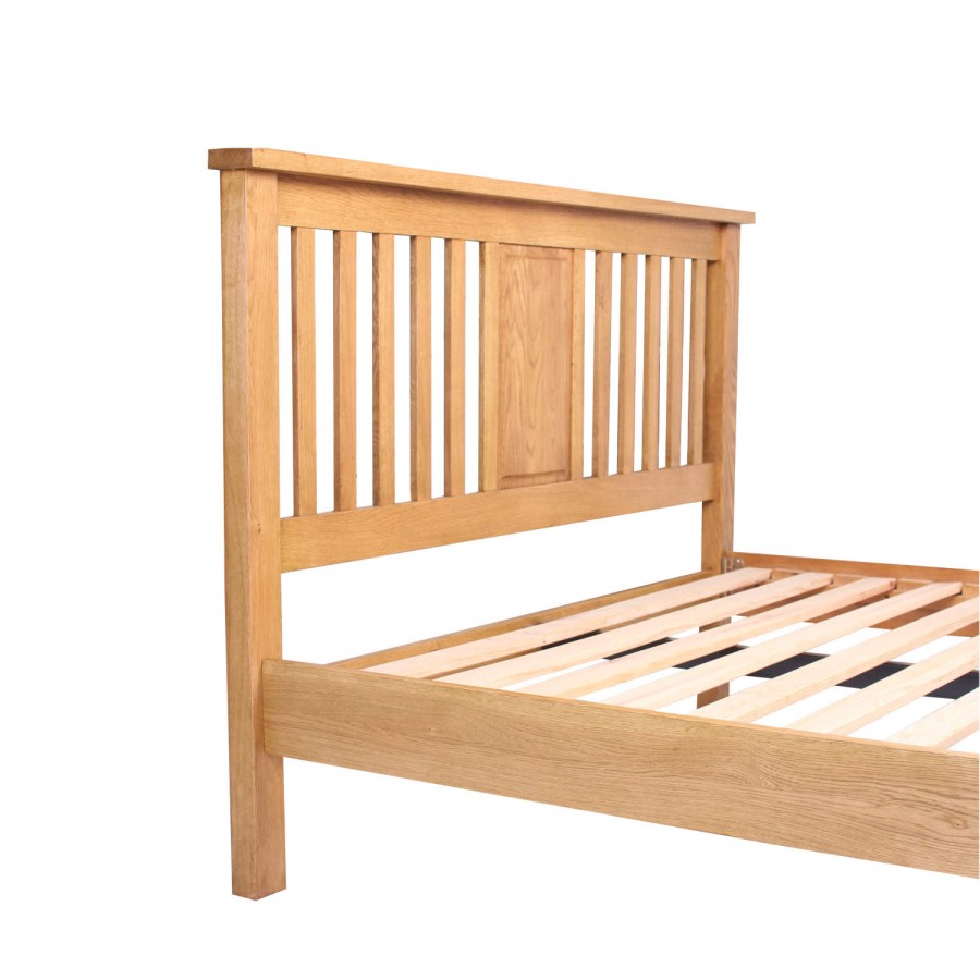 Rustic Saxon Oak Double Bed Frame