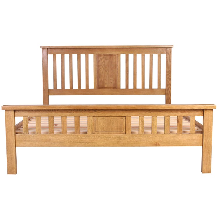 Rustic Saxon Oak Double Bed Bedroom Set 