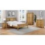 Rustic Saxon Oak Bedside Table With 3 Drawers
