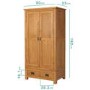Rustic Saxon Oak 2 Door 2 Drawer Wardrobe