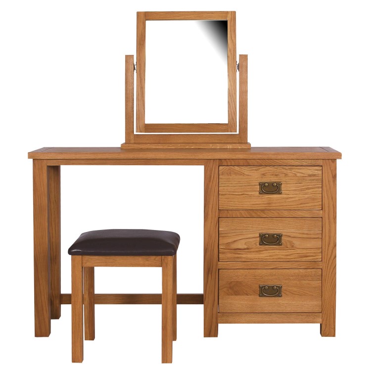 Rustic Saxon Oak Dressing Table Set