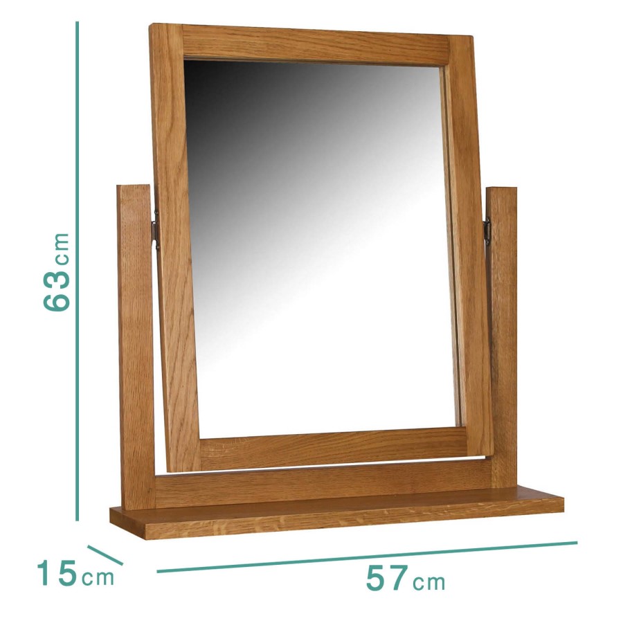 Rustic Saxon Oak Dressing Table Mirror
