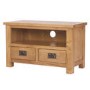 GRADE A3 - Rustic Saxon Solid Oak TV Unit