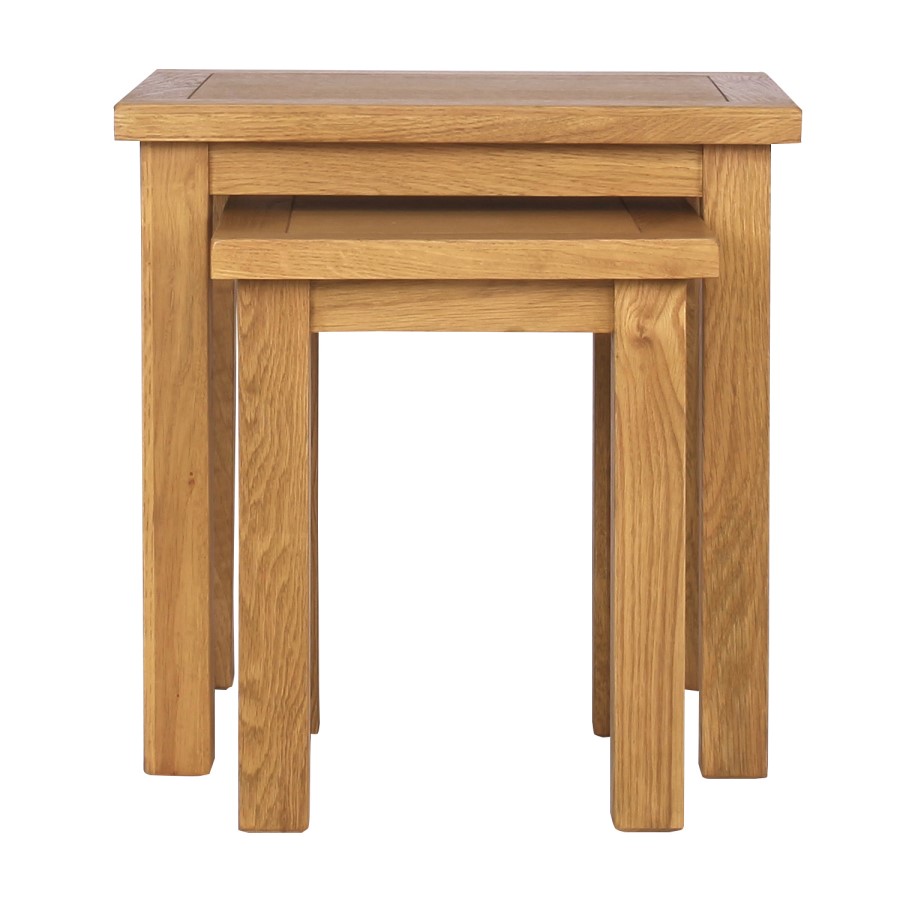 Solid Oak Nest of Tables - 2 - Rustic Saxon