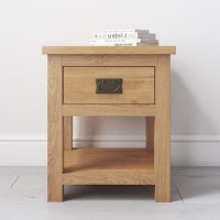 GRADE A1 - Solid Oak Side Table - Rustic Saxon Range