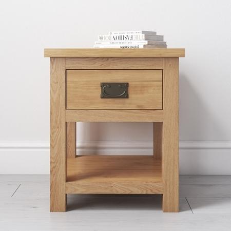 GRADE A1 - Solid Oak Side Table - Rustic Saxon Range