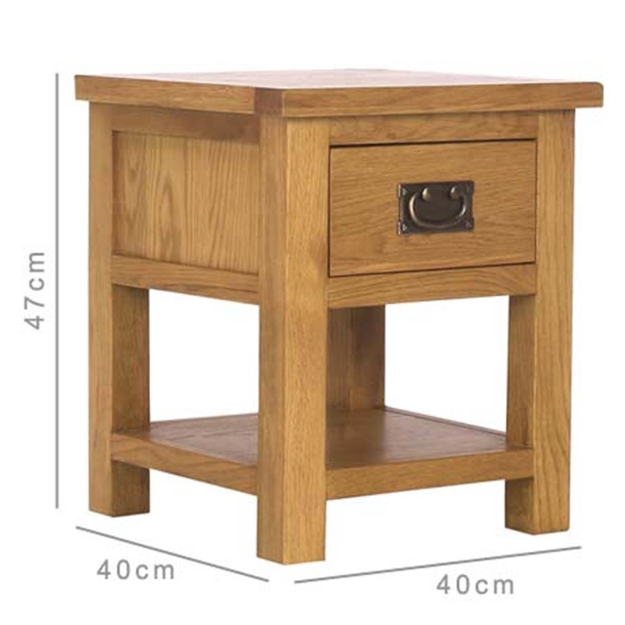 GRADE A1 - Solid Oak Side Table - Rustic Saxon Range