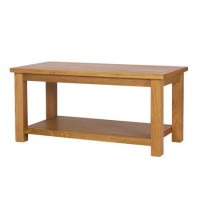 Rustic Saxon Solid Oak Coffee Table with Shelf