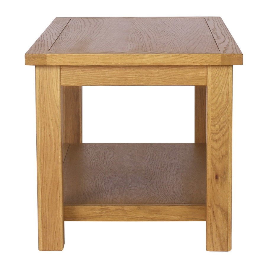 Rustic Saxon Solid Oak Coffee Table with Shelf