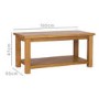 Rustic Saxon Solid Oak Coffee Table with Shelf