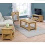 Rustic Saxon Solid Oak Coffee Table with Shelf