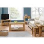 Rustic Saxon Solid Oak Coffee Table with Shelf