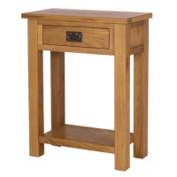 GRADE A2 - Rustic Saxon Solid Oak Console Table