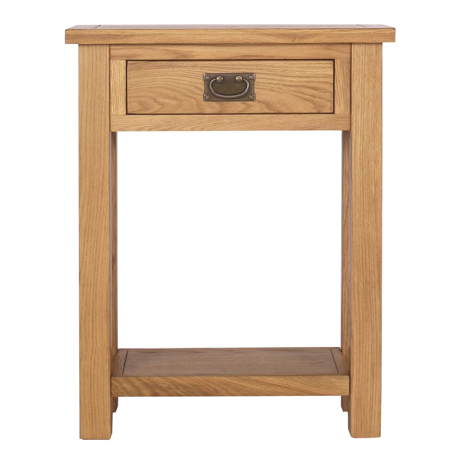 GRADE A2 - Rustic Saxon Solid Oak Console Table